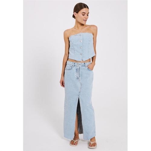 NORR NINNI MAXI DENIM KJOL BLÅ LJUS DENIM